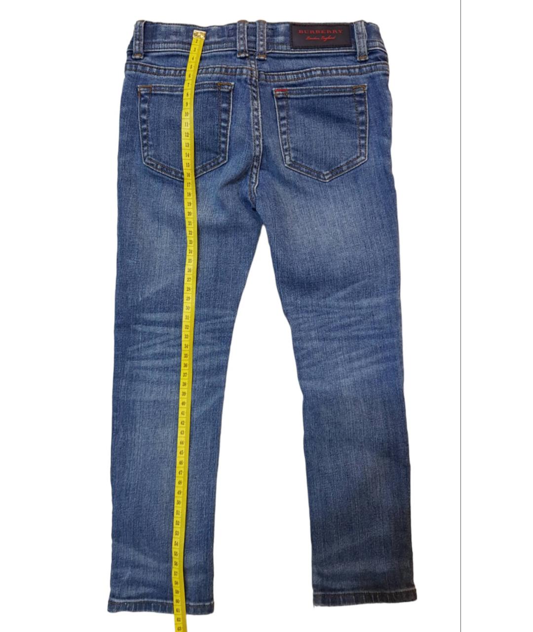 BURBERRY Синие хлопковые детские джинсы, фото 3