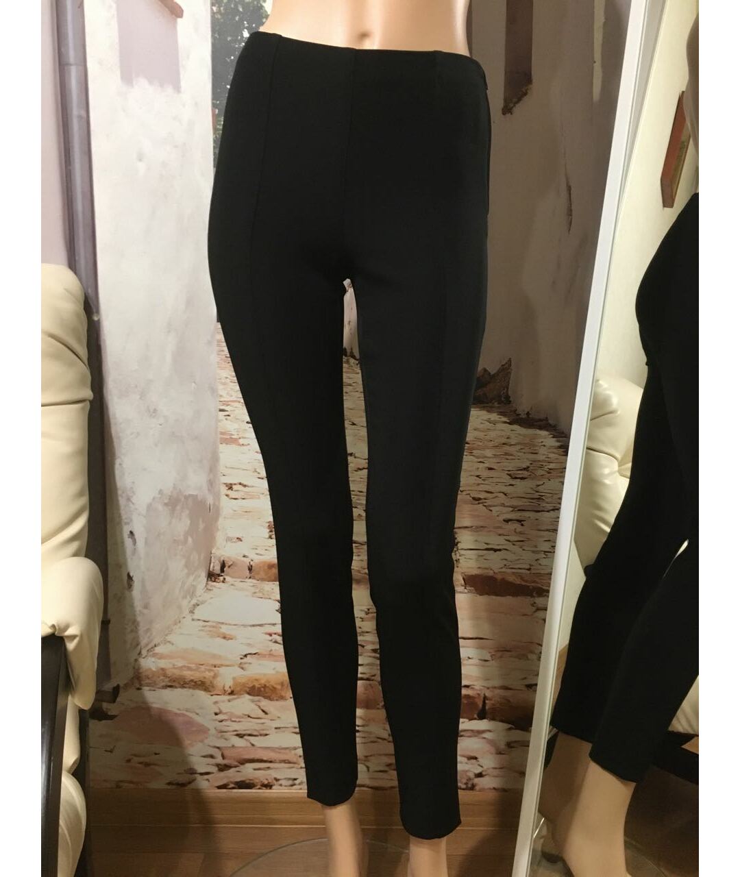 MARC CAIN Черные полиэстеровые брюки узкие, фото 9