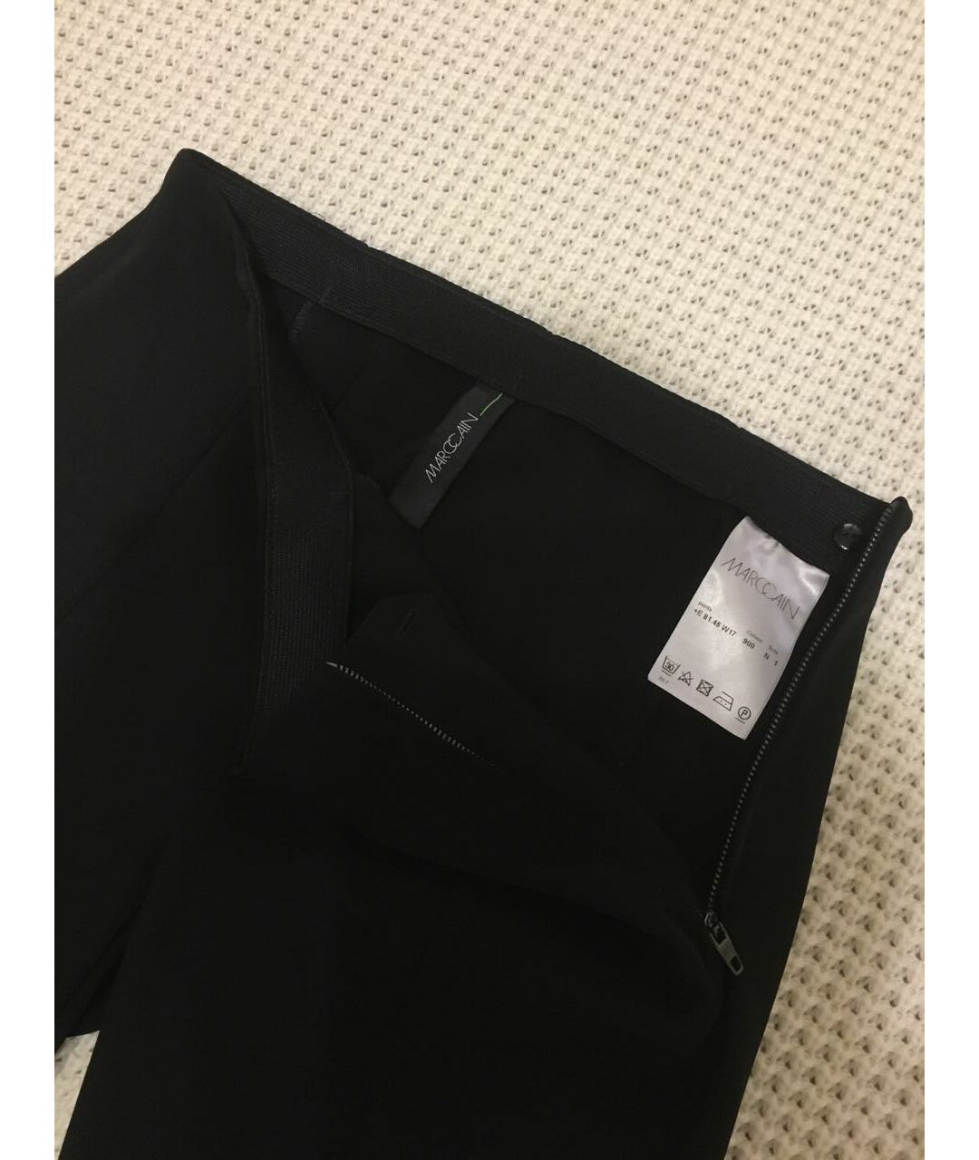 MARC CAIN Черные полиэстеровые брюки узкие, фото 8