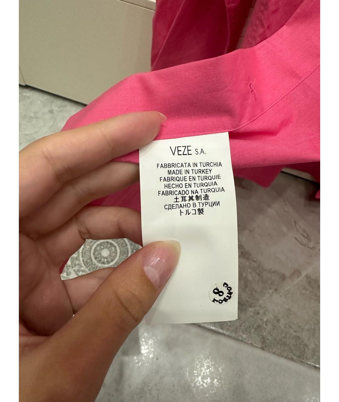 VERSACE COLLECTION Розовая хлопковая кэжуал рубашка, фото 6