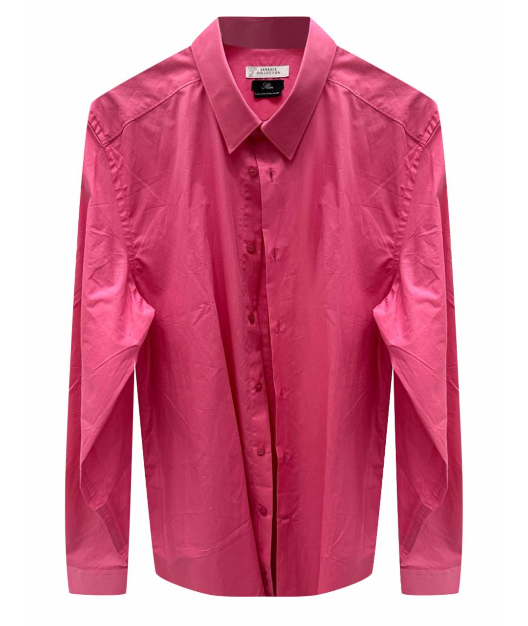 VERSACE COLLECTION Розовая хлопковая кэжуал рубашка, фото 1