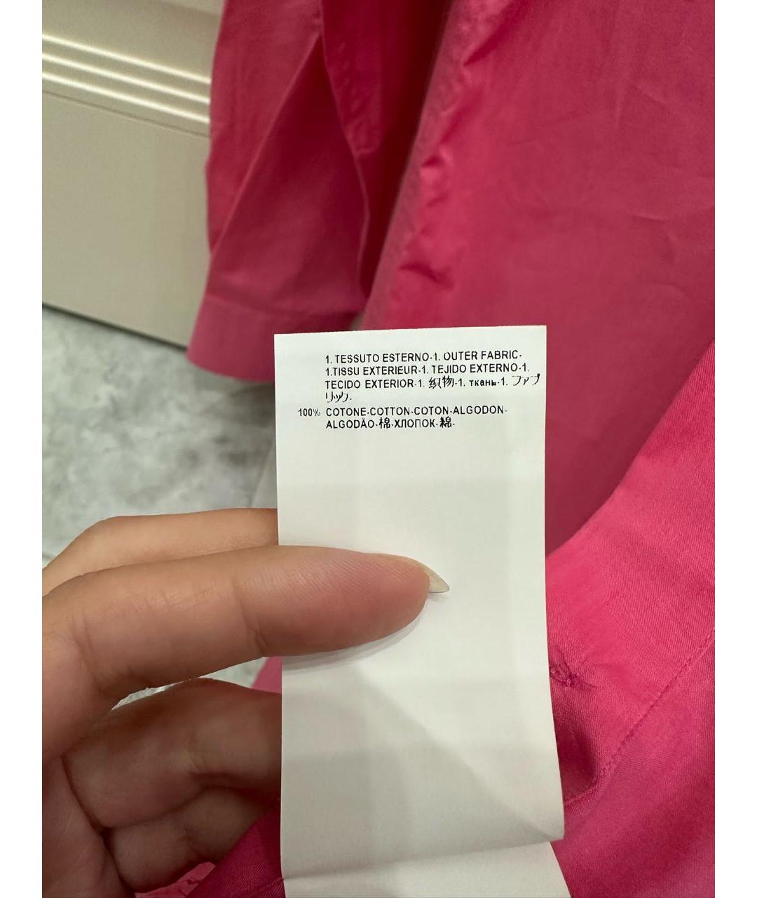 VERSACE COLLECTION Розовая хлопковая кэжуал рубашка, фото 7