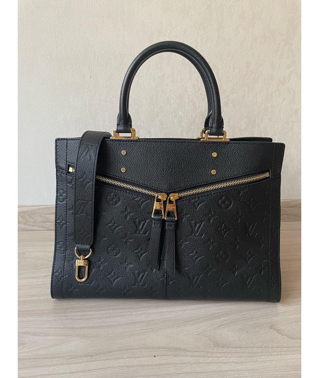 LOUIS VUITTON Темно-синяя кожаная сумка с короткими ручками, фото 9