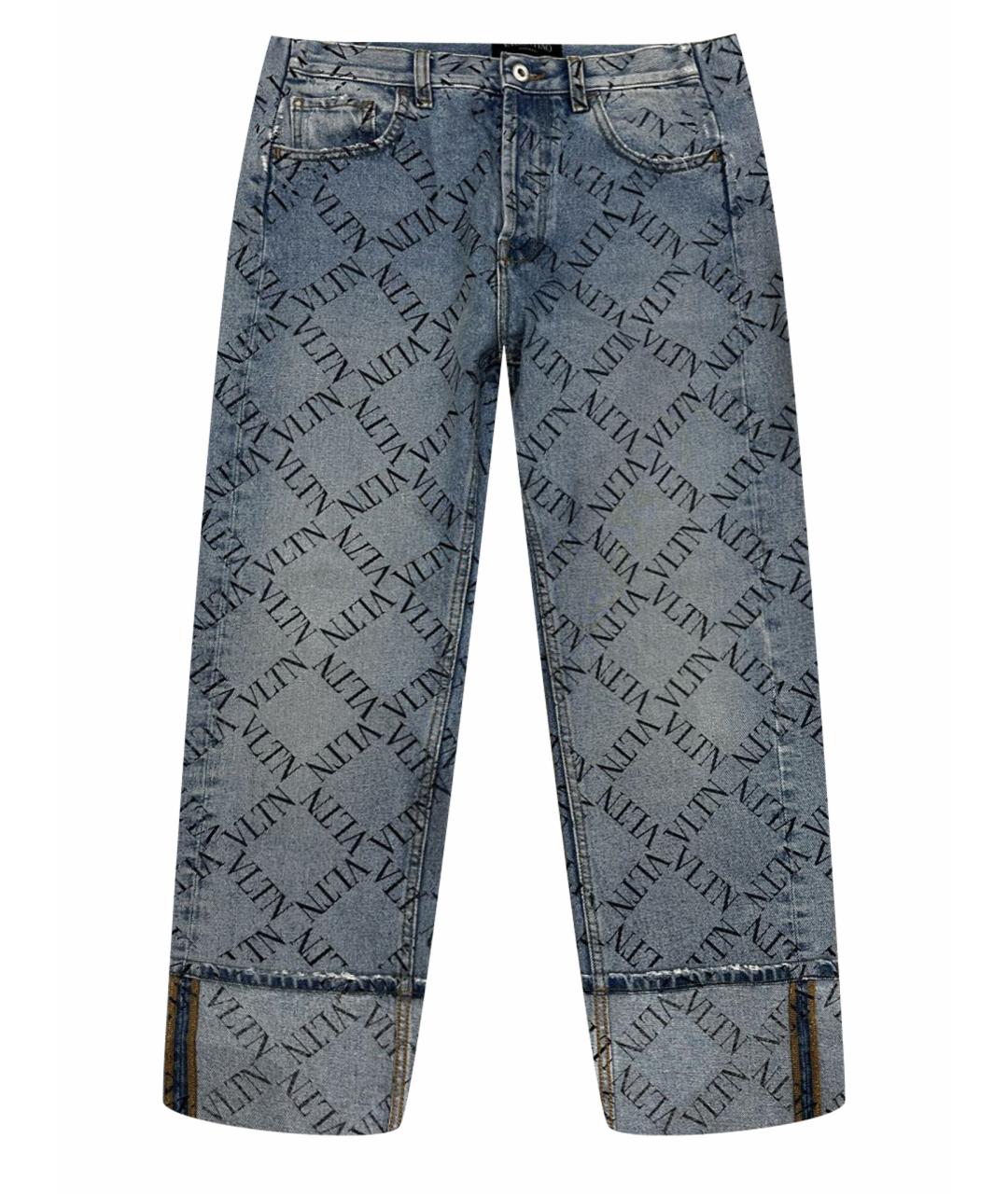 VALENTINO Голубые хлопковые прямые джинсы, фото 1