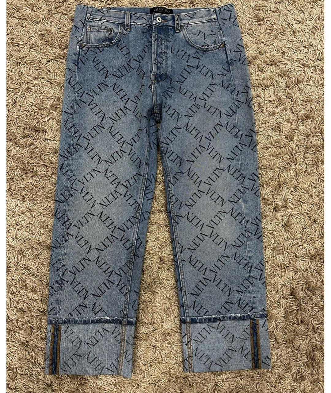 VALENTINO Голубые хлопковые прямые джинсы, фото 6