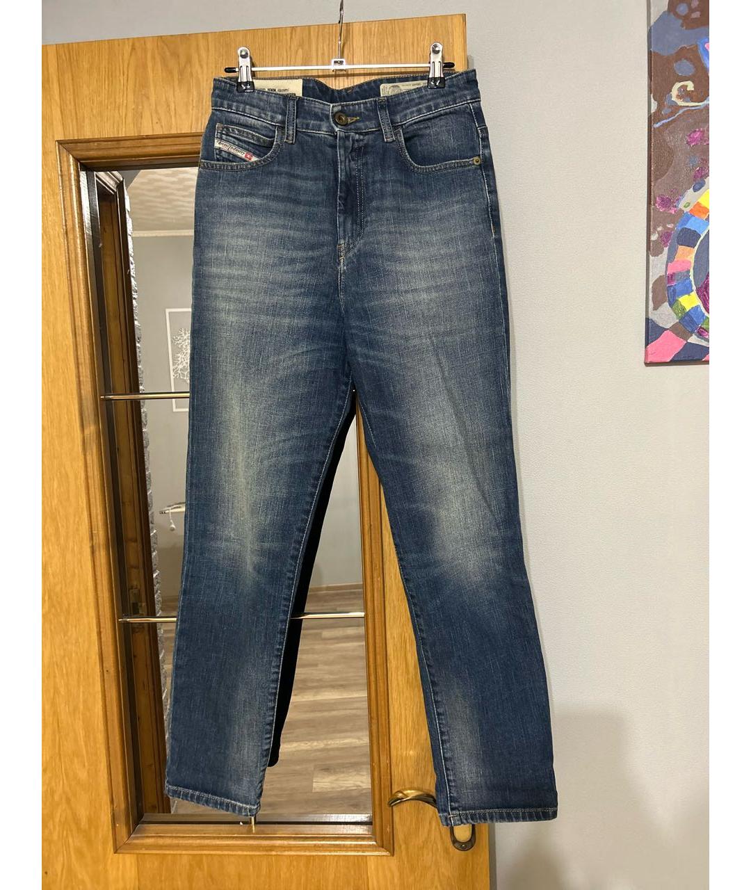 DIESEL Синие хлопковые прямые джинсы, фото 5