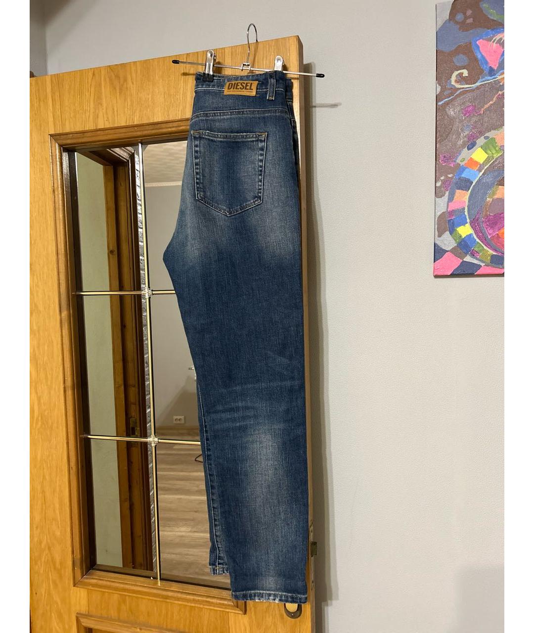 DIESEL Синие хлопковые прямые джинсы, фото 2