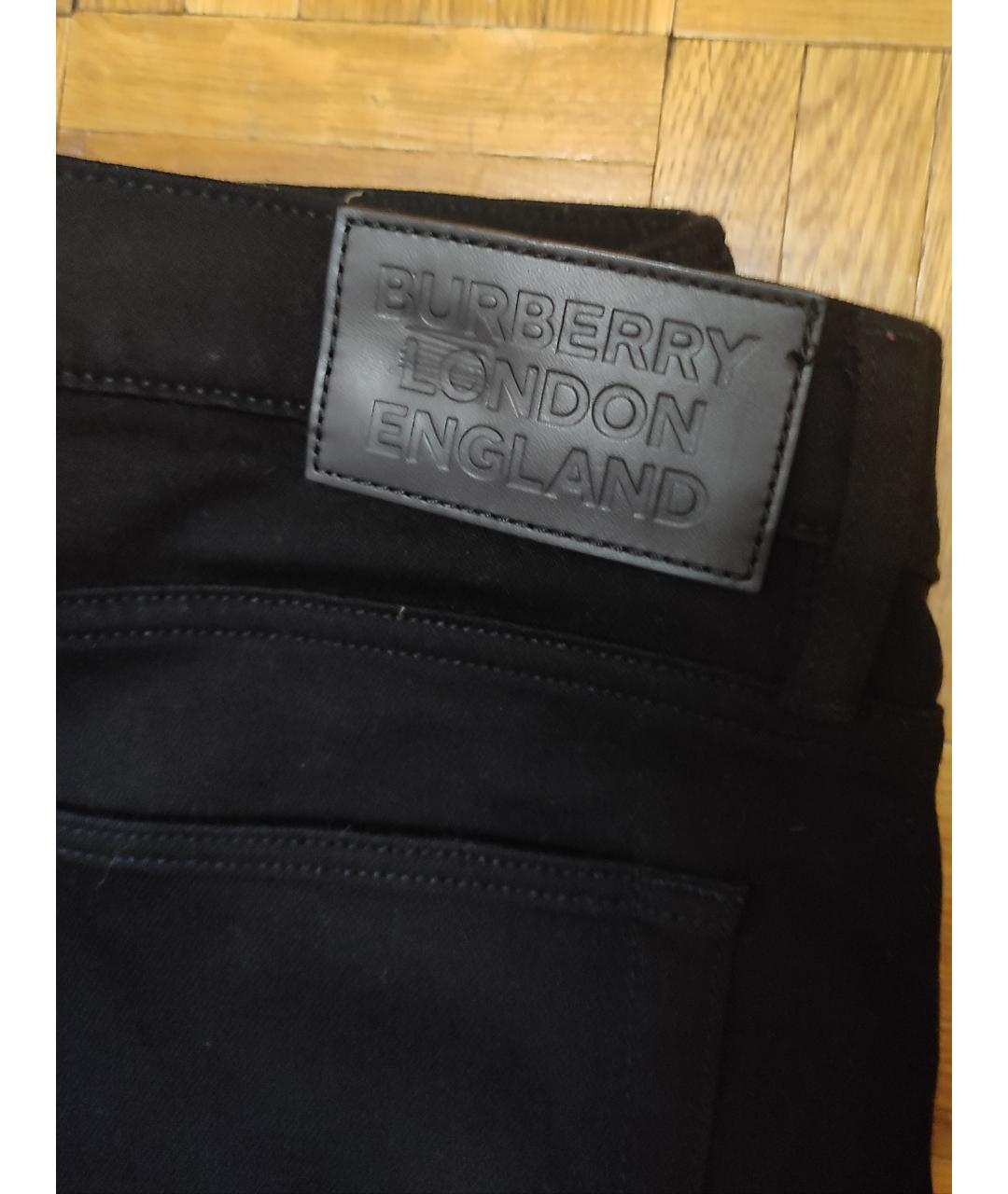 BURBERRY Черные хлопко-эластановые джинсы скинни, фото 3