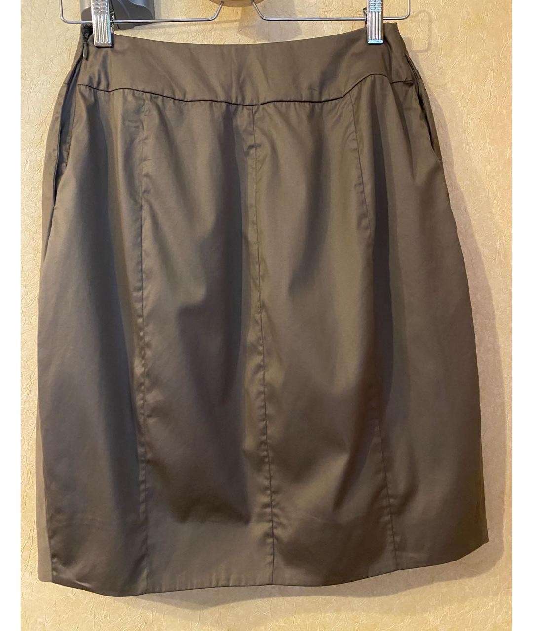 MARNI Хаки хлопковая юбка мини, фото 2