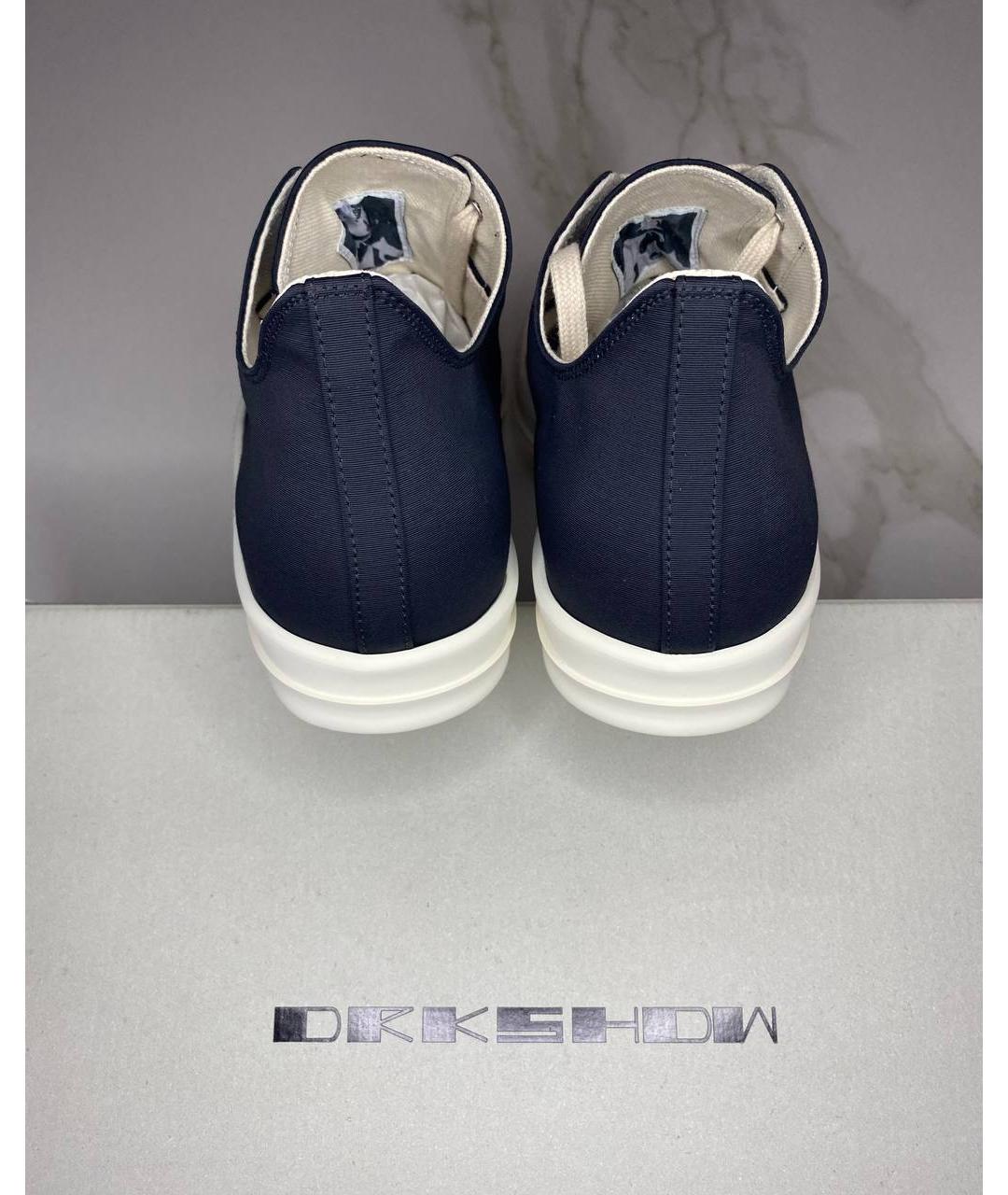RICK OWENS Синие низкие кроссовки / кеды, фото 4