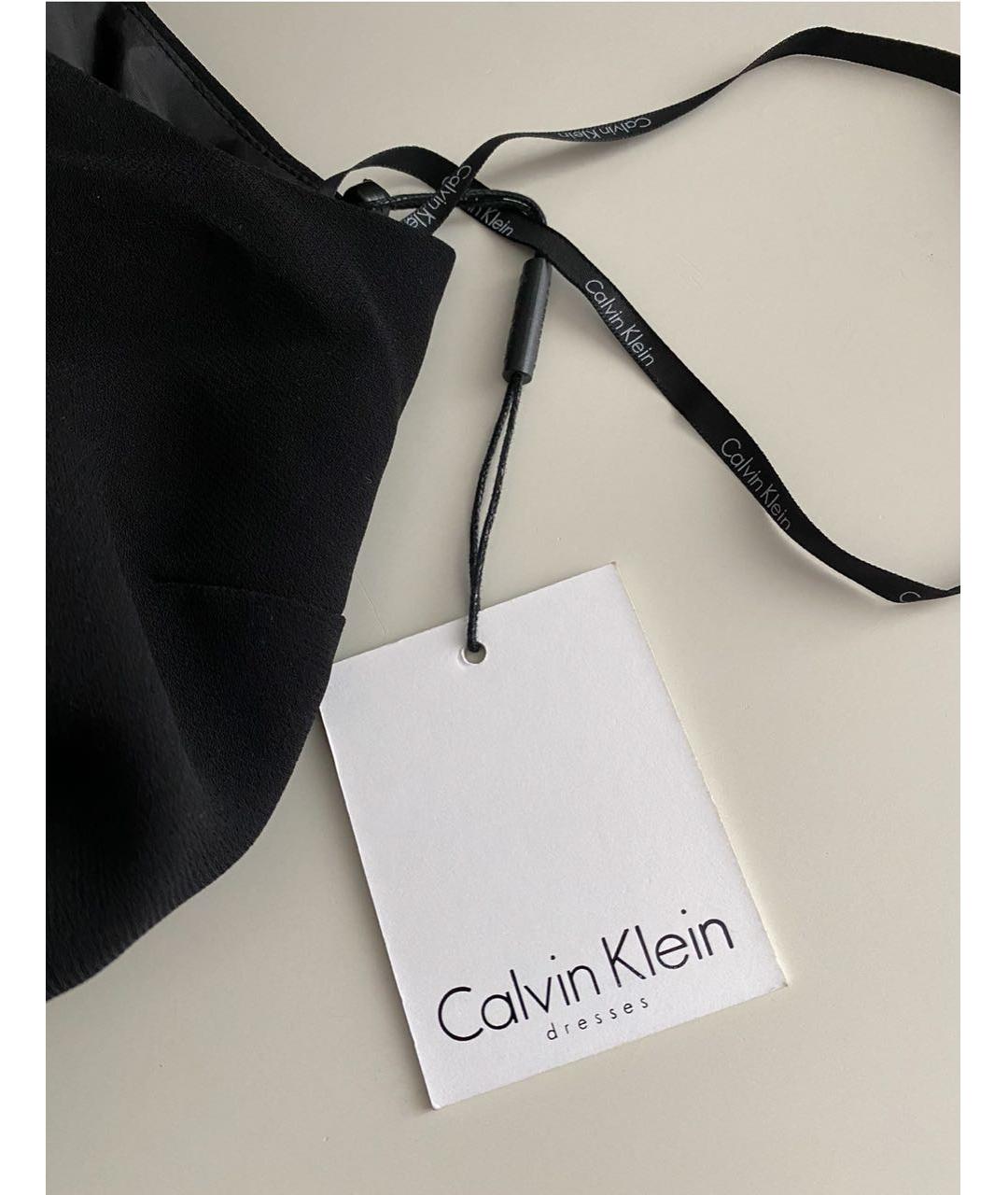 CALVIN KLEIN Черное полиэстеровое вечернее платье, фото 5