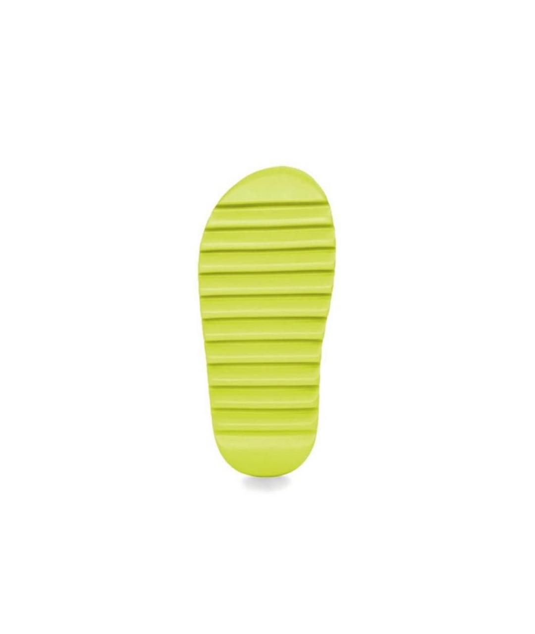 ADIDAS YEEZY Салатовые резиновые шлепанцы, фото 4