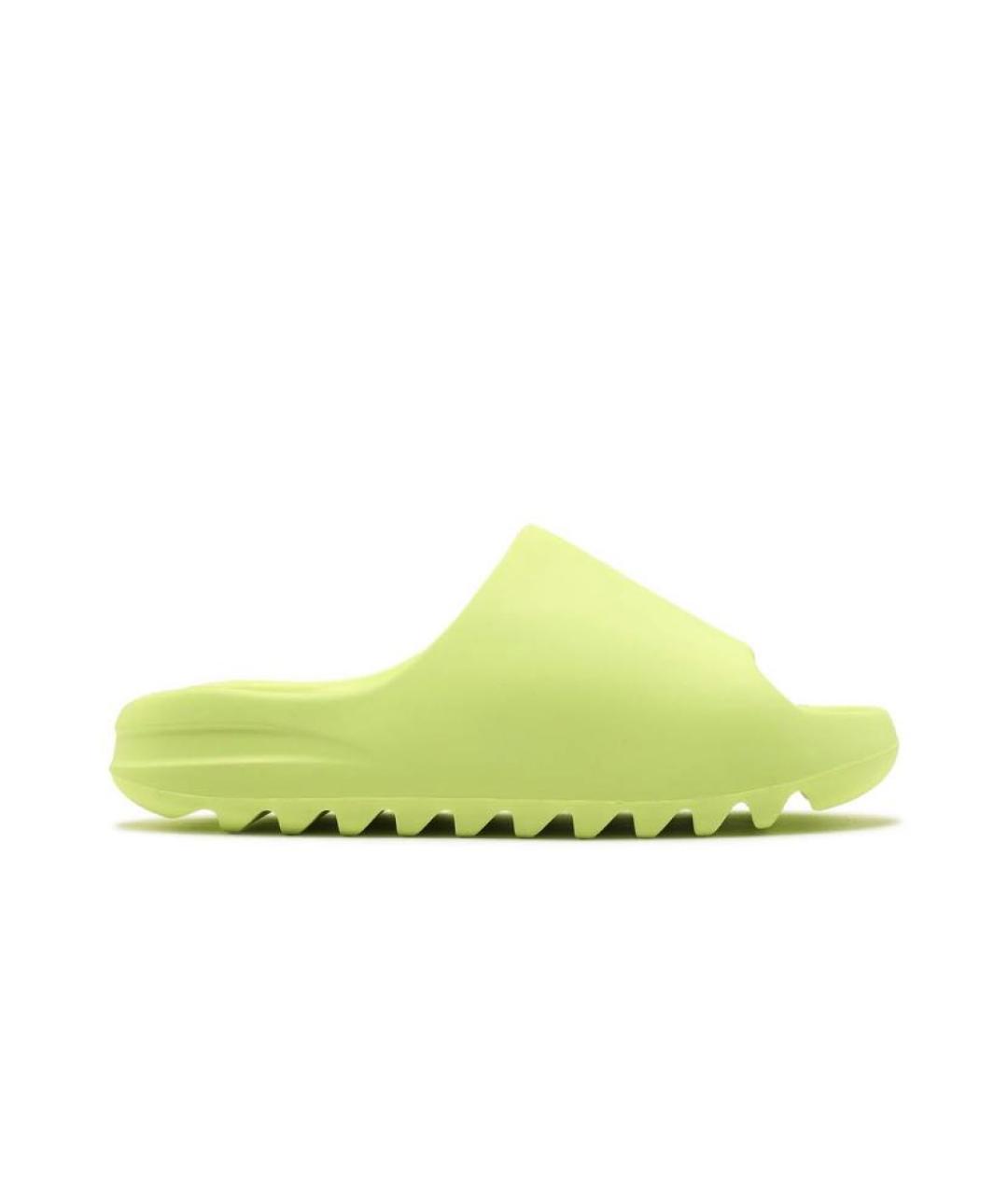 ADIDAS YEEZY Салатовые резиновые шлепанцы, фото 5