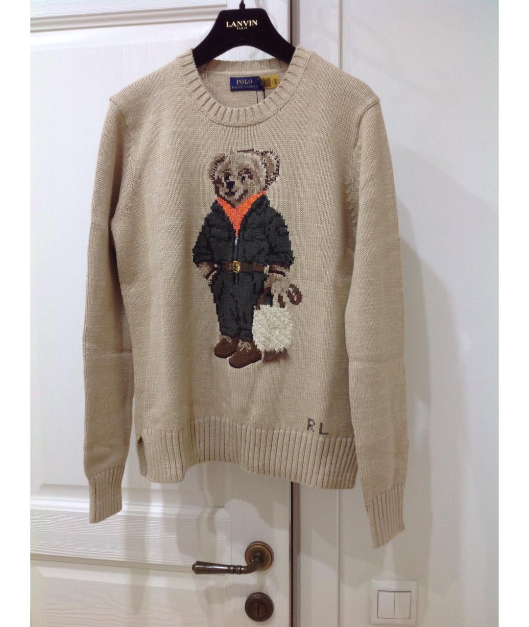 POLO RALPH LAUREN Бежевый хлопковый джемпер / свитер, фото 9