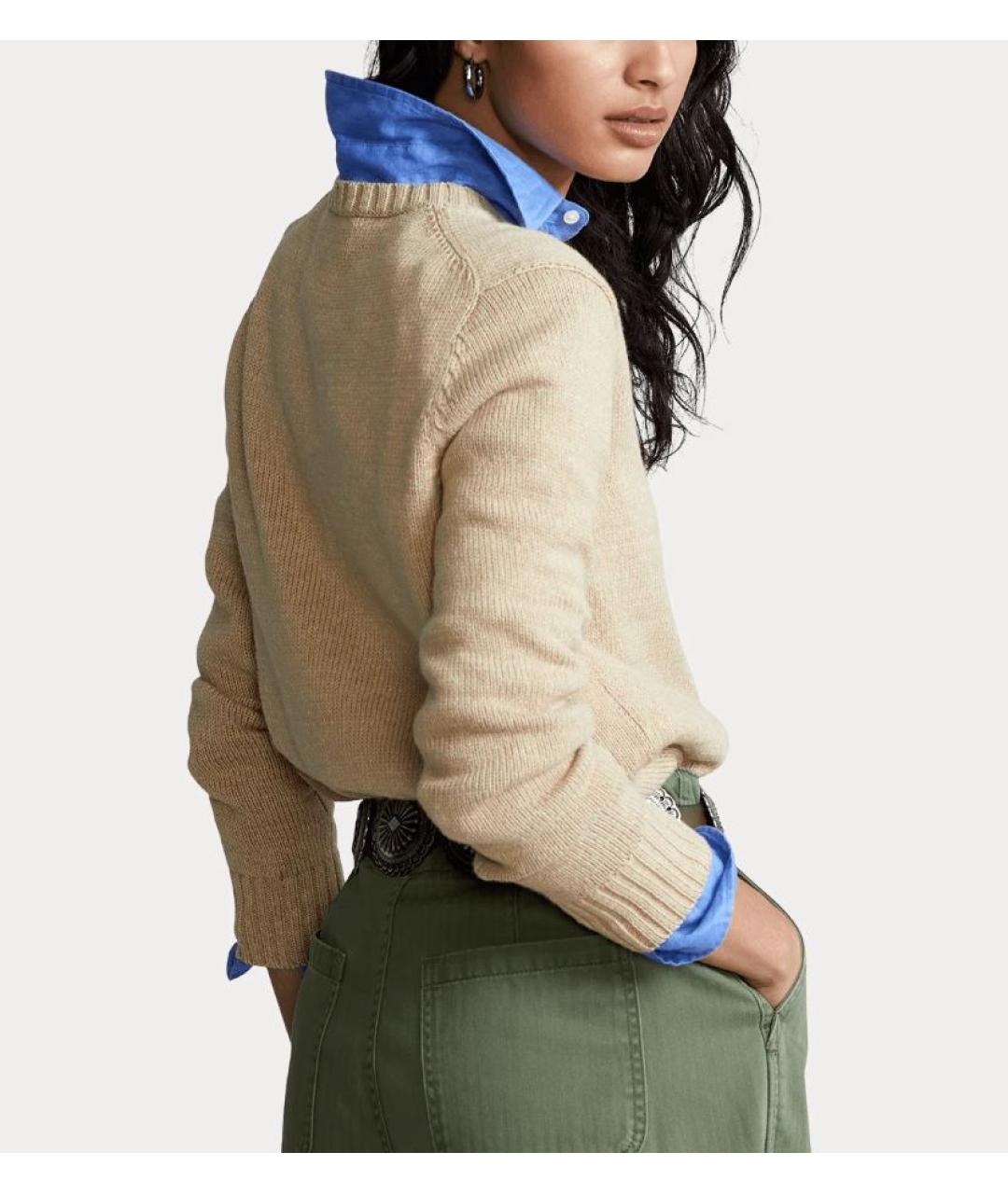 POLO RALPH LAUREN Бежевый хлопковый джемпер / свитер, фото 6