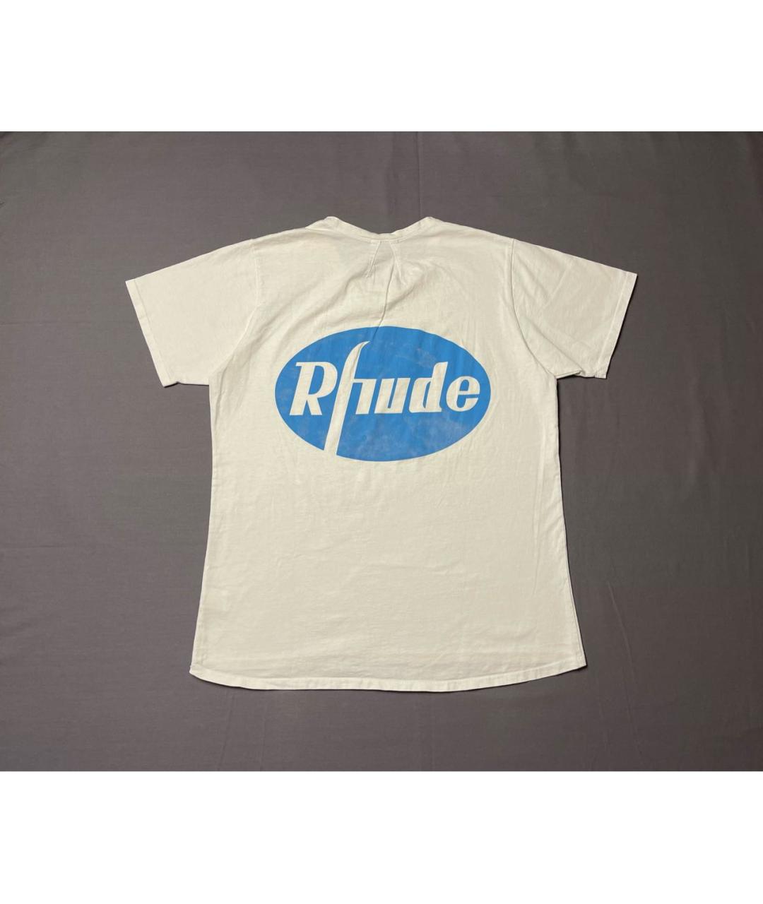 RHUDE Бежевая хлопковая футболка, фото 2