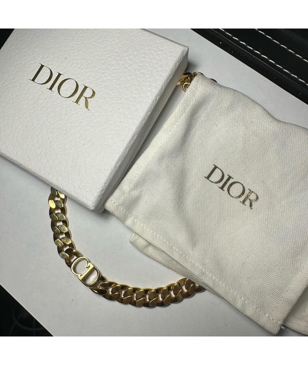 CHRISTIAN DIOR Золотой металлический чокер, фото 3