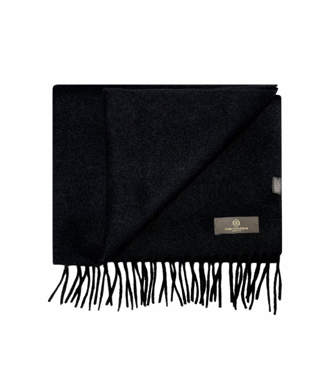UOMO COLLEZIONI Черный кашемировый шарф, фото 1