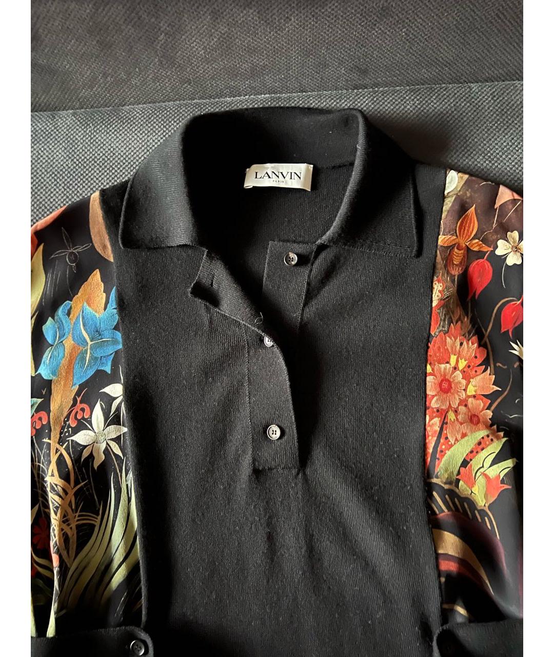 LANVIN Черное шерстяное повседневное платье, фото 5