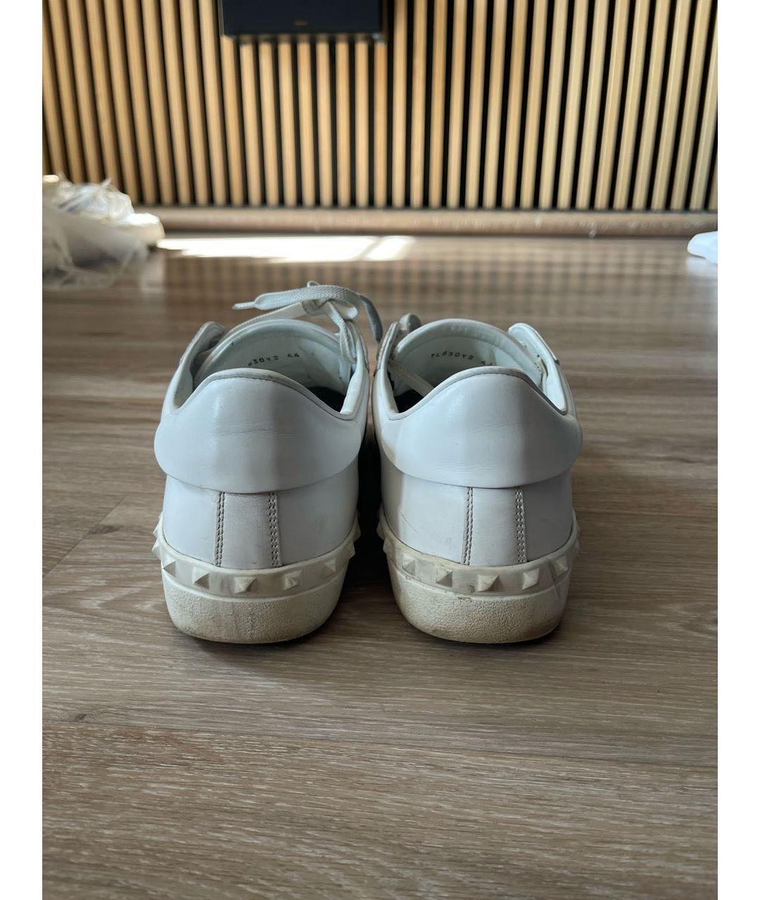VALENTINO Белые кожаные низкие кроссовки / кеды, фото 4