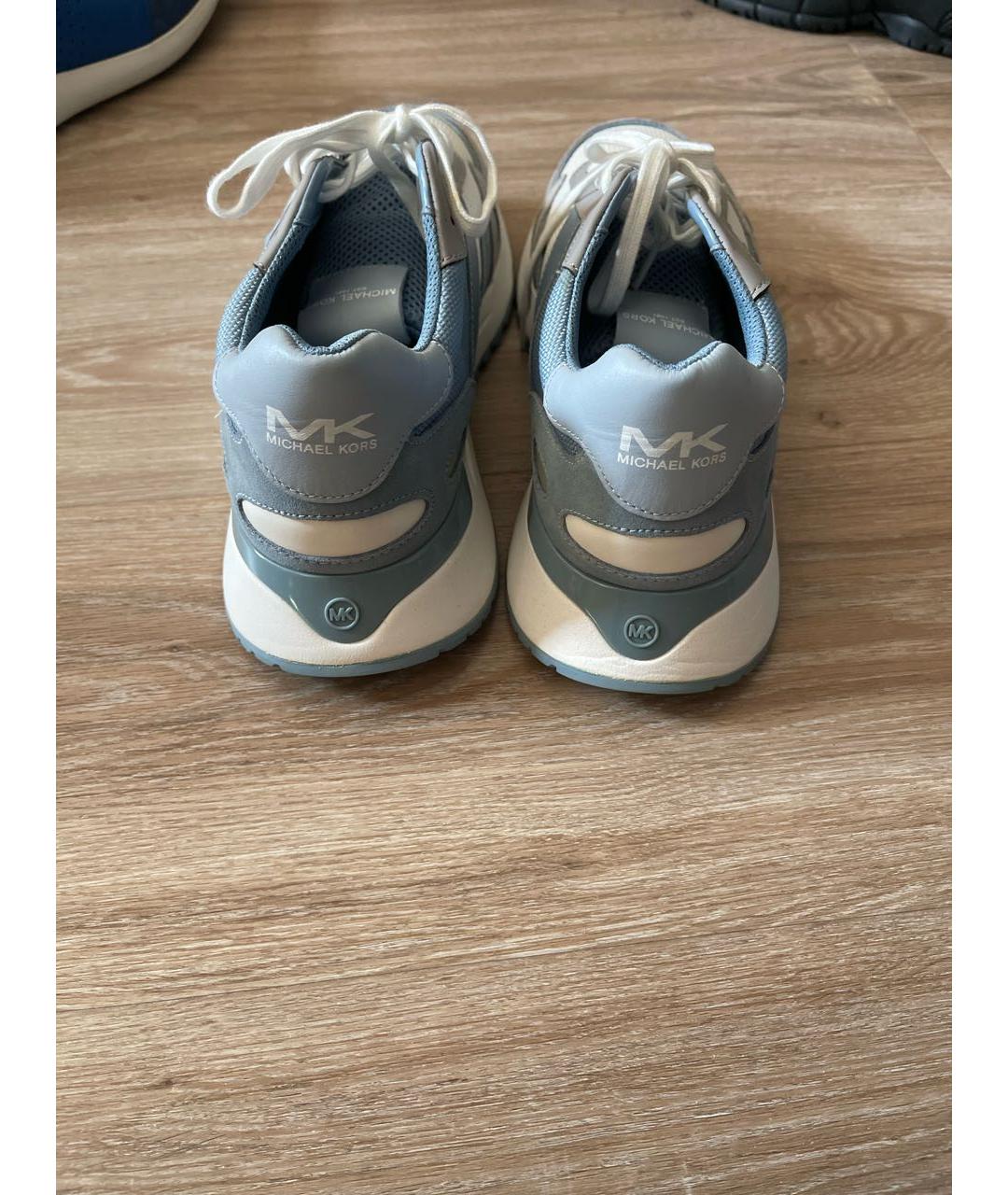 MICHAEL KORS Голубые низкие кроссовки / кеды из искусственной кожи, фото 4