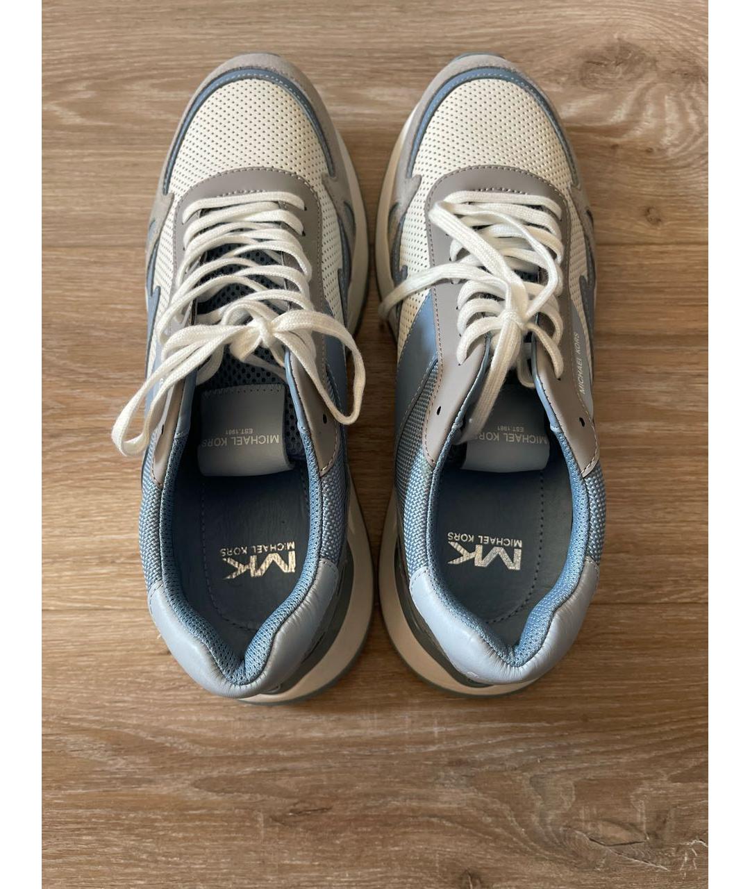 MICHAEL KORS Голубые низкие кроссовки / кеды из искусственной кожи, фото 3
