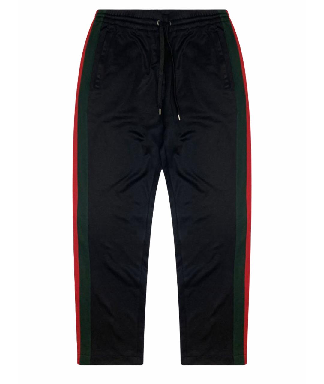 GUCCI Черные хлопковые повседневные брюки, фото 1