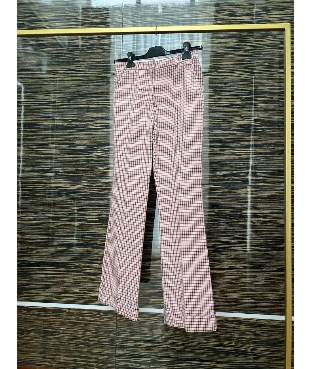 MIU MIU Розовые шерстяные брюки широкие, фото 5