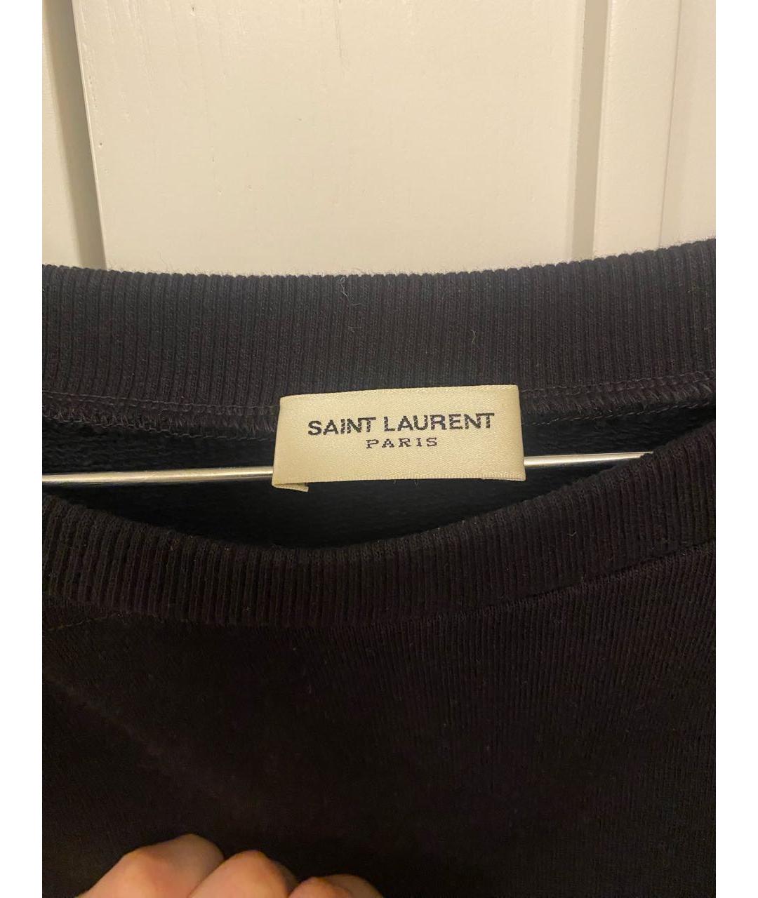 SAINT LAURENT Черный хлопковый джемпер / свитер, фото 4