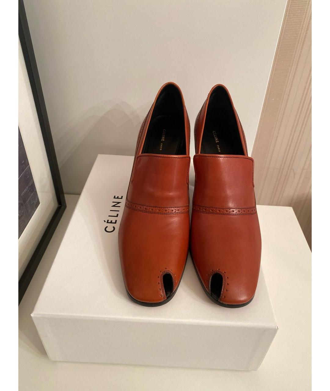 CELINE Коричневые кожаные туфли, фото 2