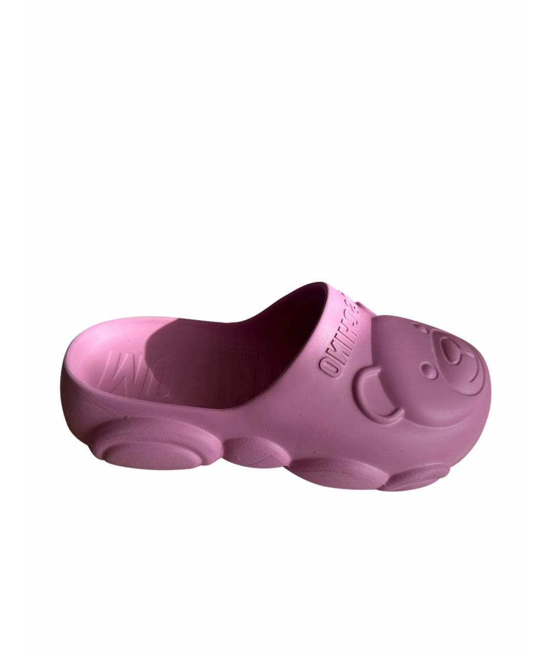 MOSCHINO Розовые резиновые сандалии и шлепанцы, фото 1