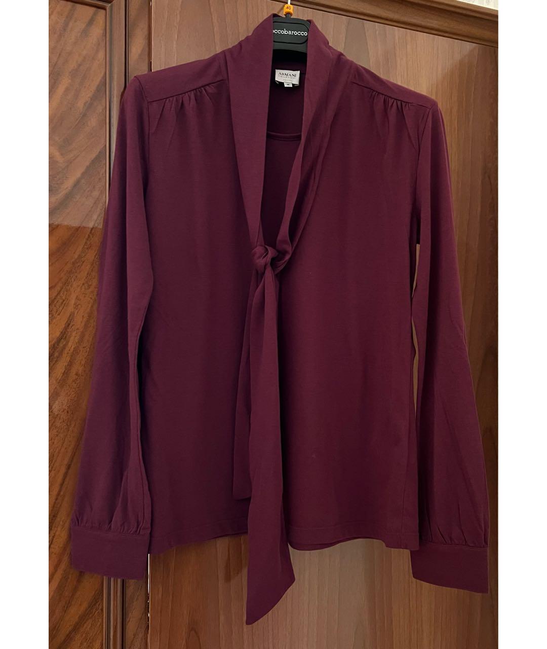 ARMANI COLLEZIONI Бордовая вискозная блузы, фото 4