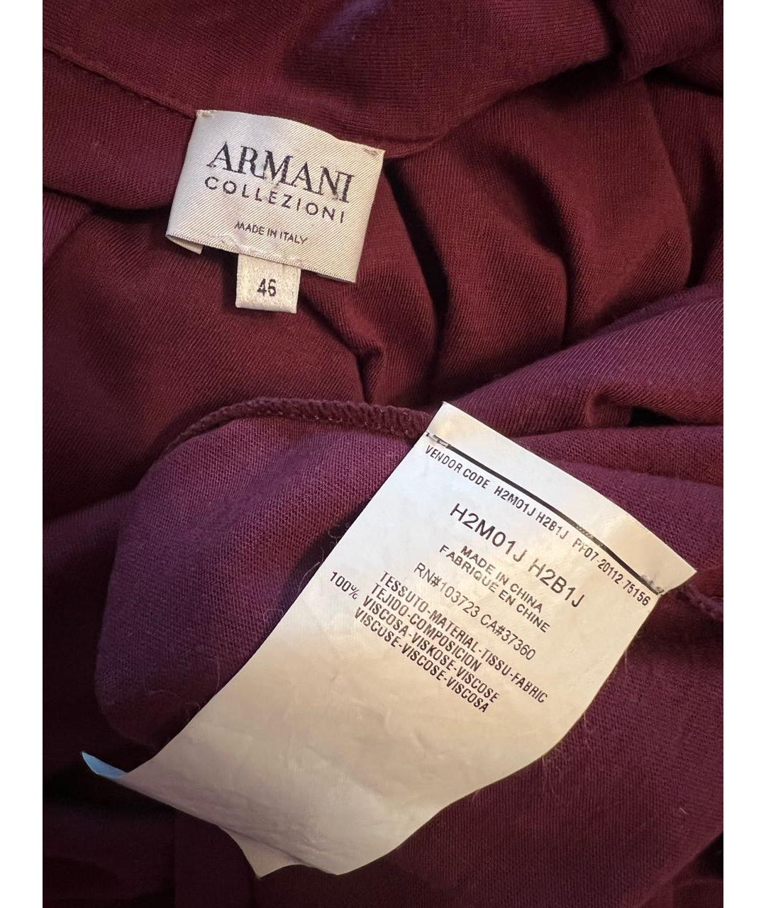 ARMANI COLLEZIONI Бордовая вискозная блузы, фото 3