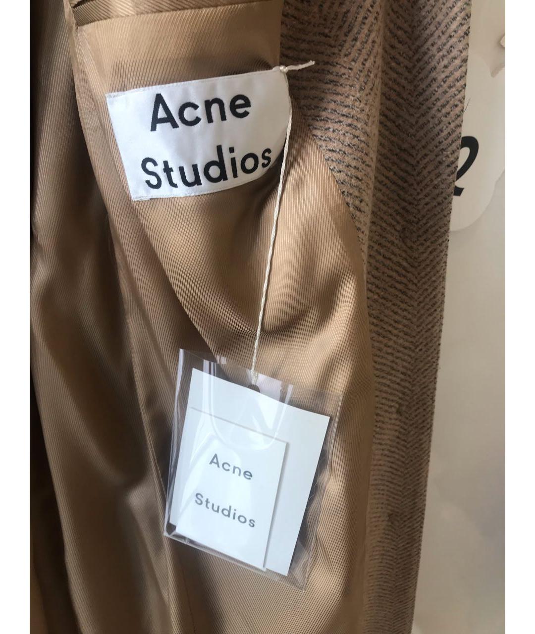 ACNE STUDIOS Бежевое шерстяное пальто, фото 4