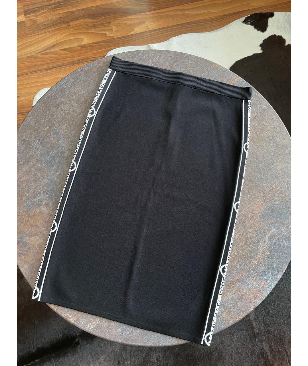 MICHAEL MICHAEL KORS Черная вискозная юбка миди, фото 2
