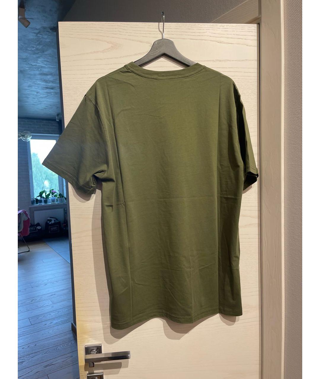 MOSCHINO Зеленая хлопковая футболка, фото 2