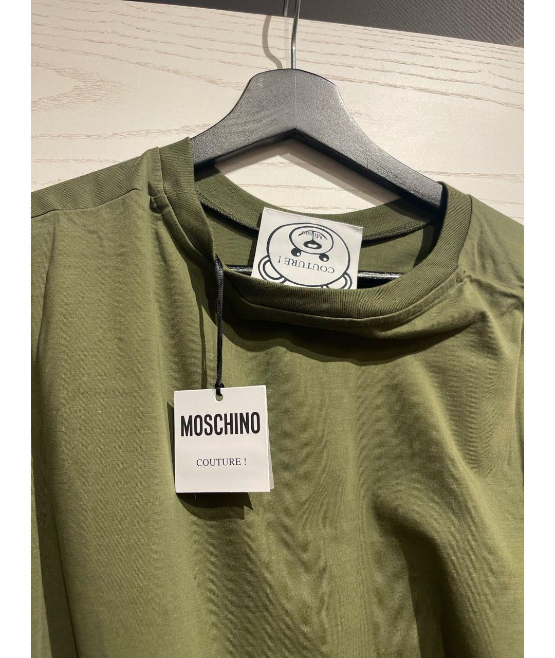 MOSCHINO Зеленая хлопковая футболка, фото 3
