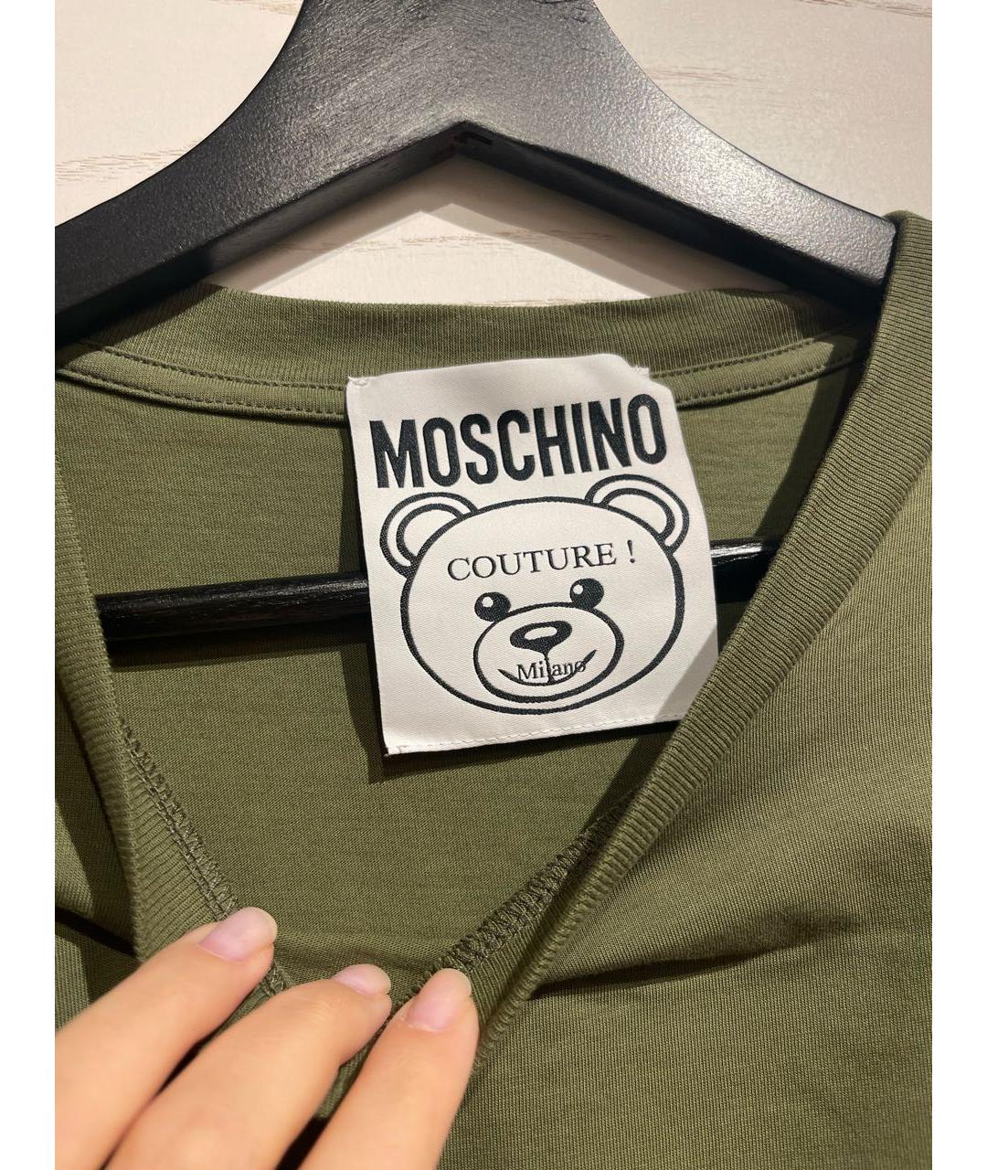 MOSCHINO Зеленая хлопковая футболка, фото 6