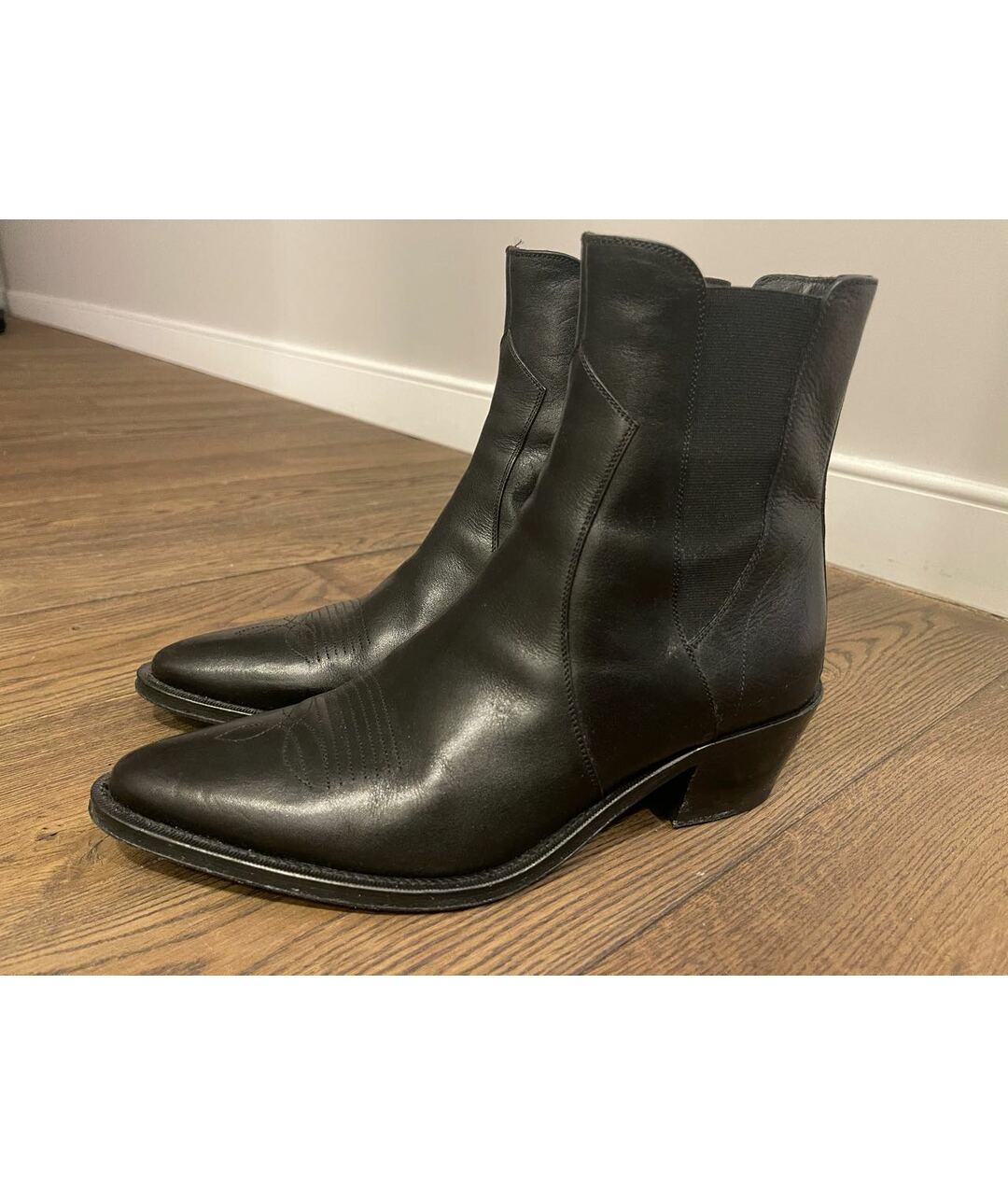 CELINE PRE-OWNED Черные кожаные ботинки, фото 6