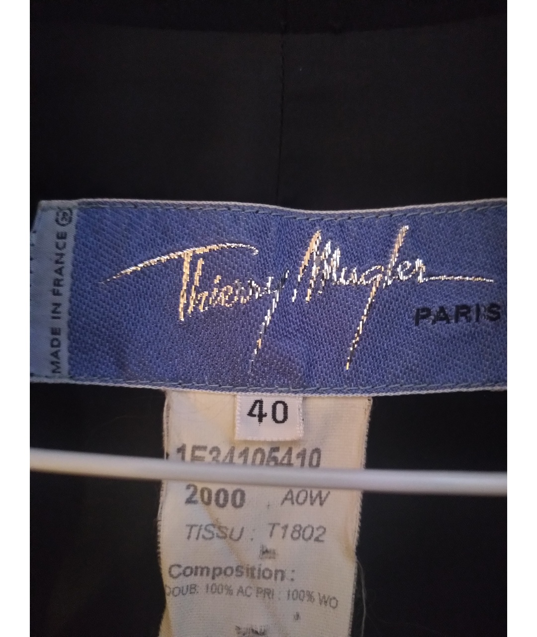 THIERRY MUGLER Черный шерстяной костюм с брюками, фото 6