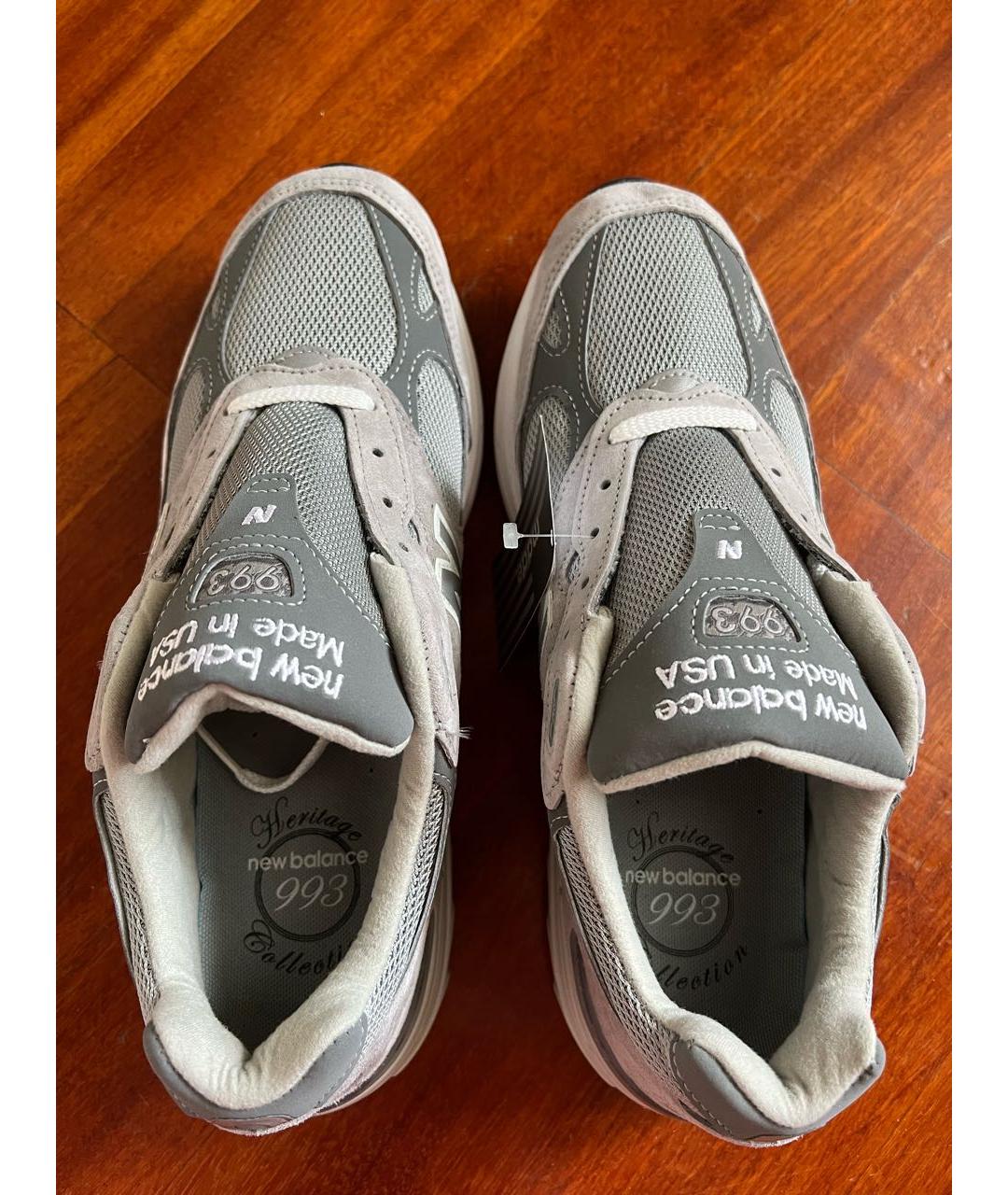 NEW BALANCE Серые замшевые низкие кроссовки / кеды, фото 3