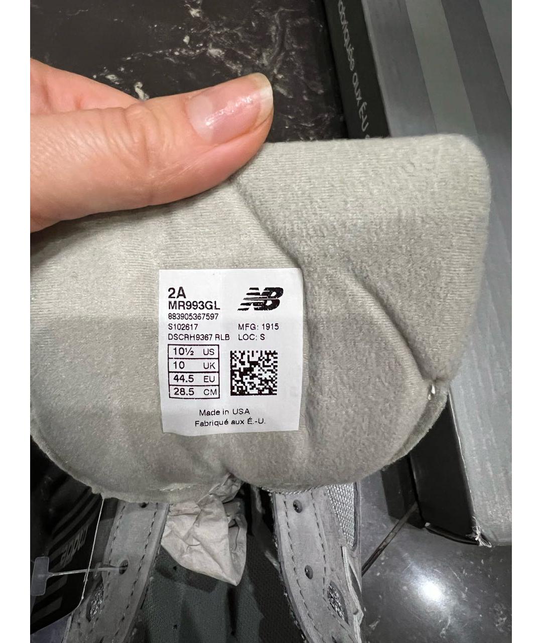 NEW BALANCE Серые замшевые низкие кроссовки / кеды, фото 5