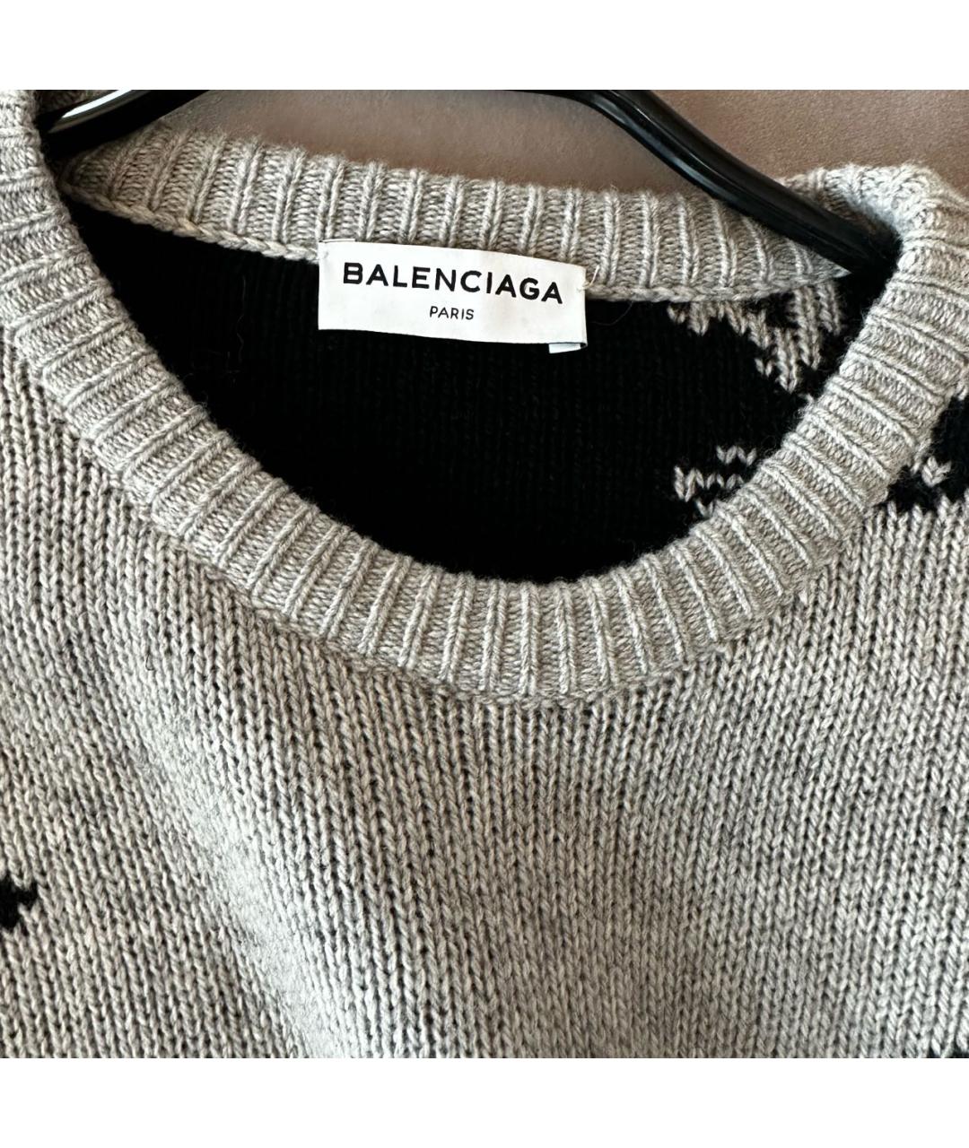 BALENCIAGA Серый шерстяной джемпер / свитер, фото 3