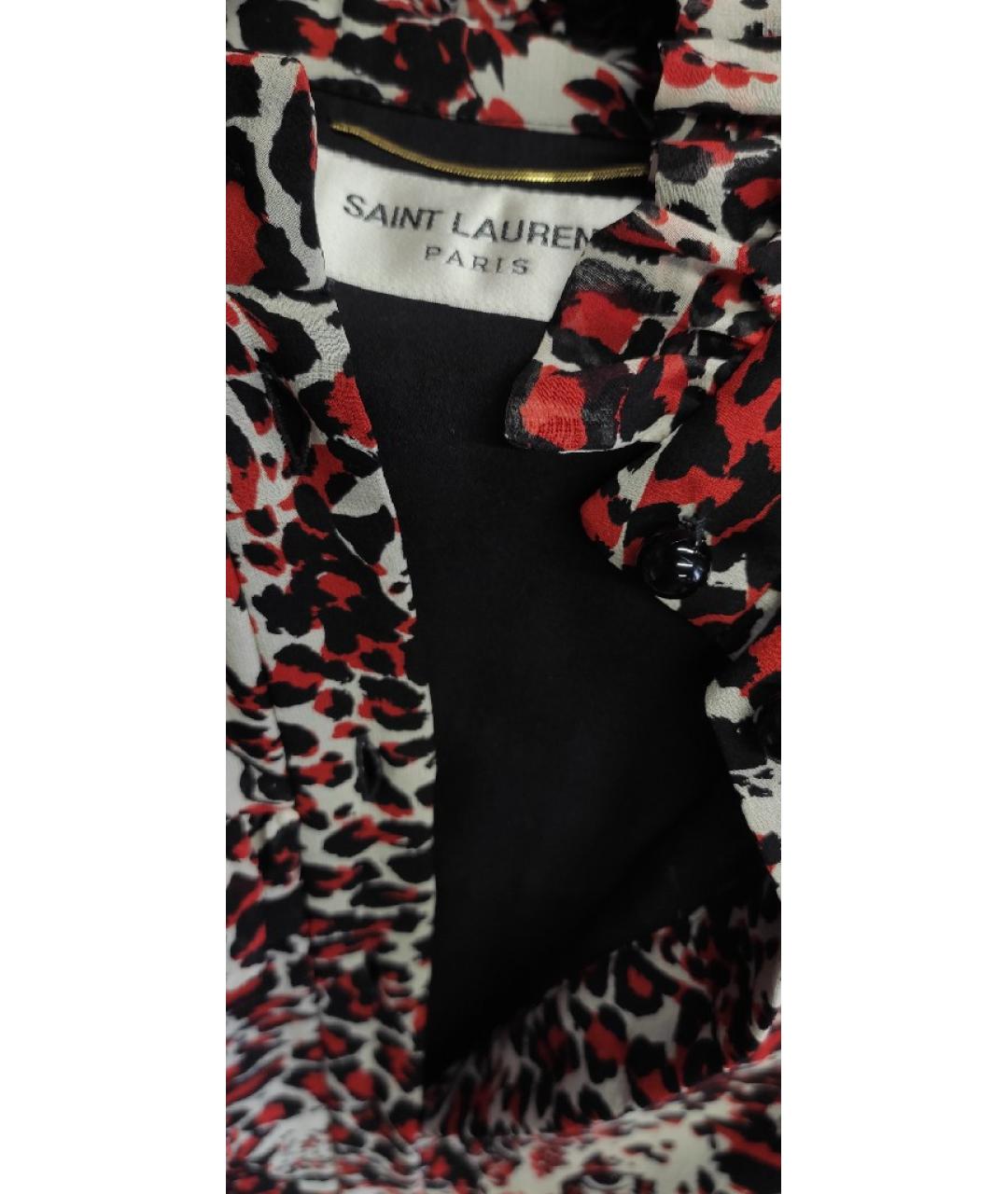 SAINT LAURENT Мульти шелковое повседневное платье, фото 6