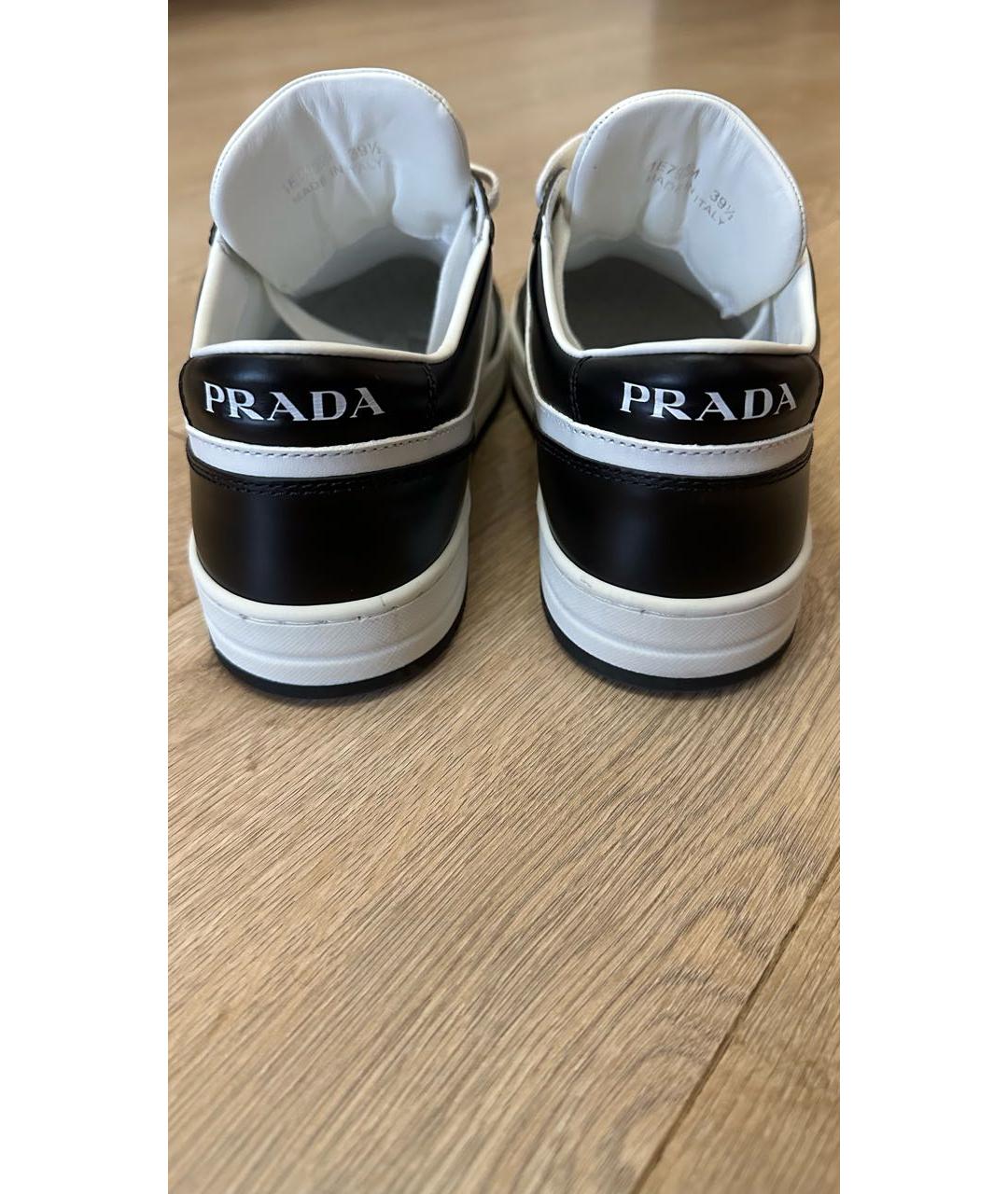 PRADA Черные кожаные кеды, фото 4