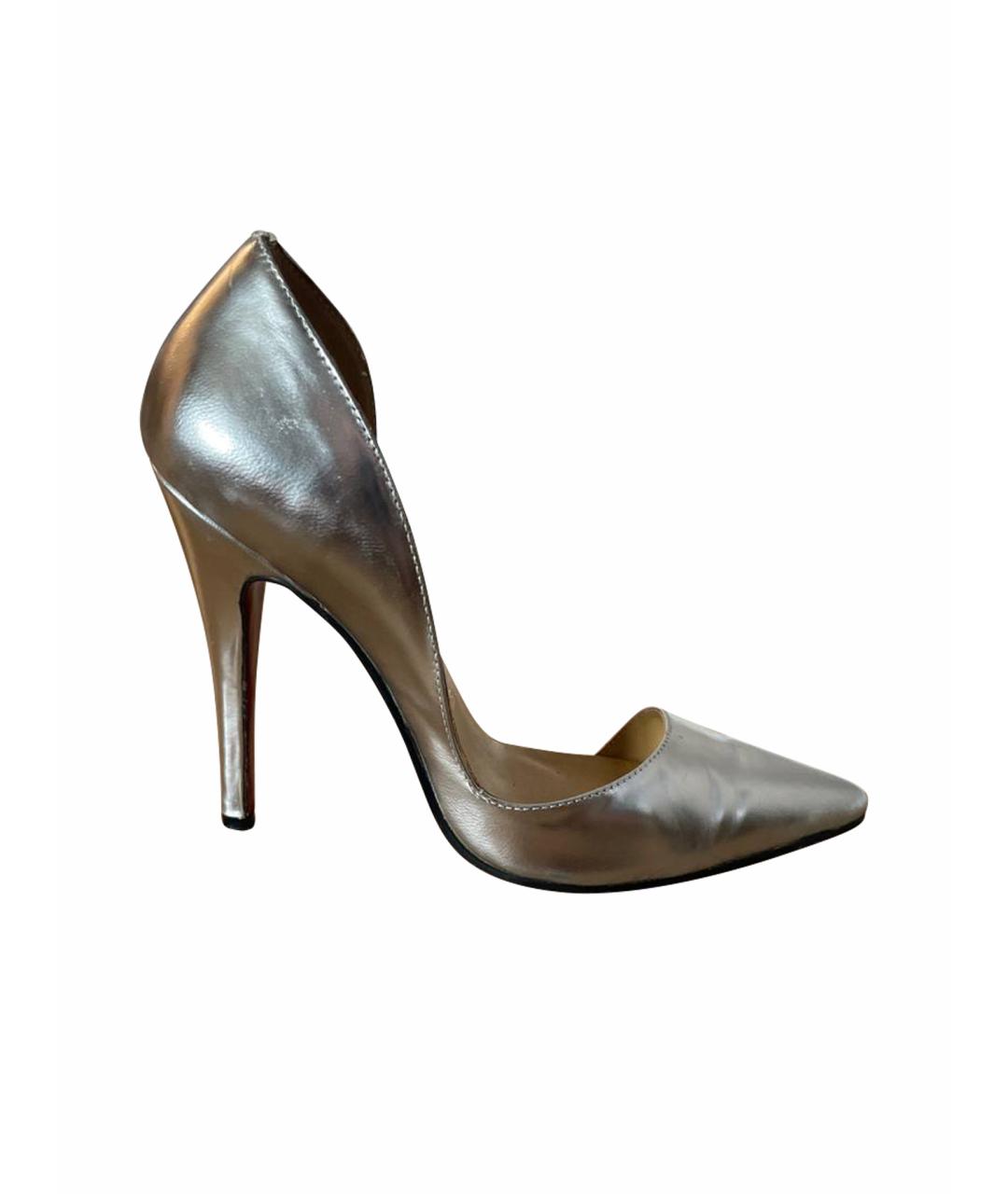 CHRISTIAN LOUBOUTIN Серебряные кожаные туфли, фото 1