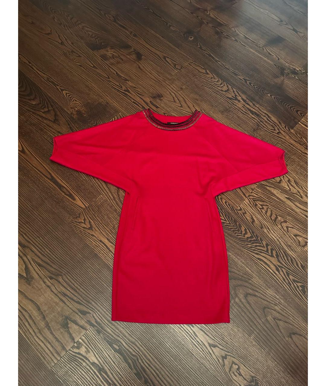 ROBERTO CAVALLI Красное шерстяное повседневное платье, фото 6