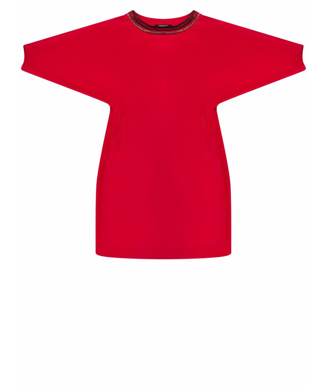 ROBERTO CAVALLI Красное шерстяное повседневное платье, фото 1