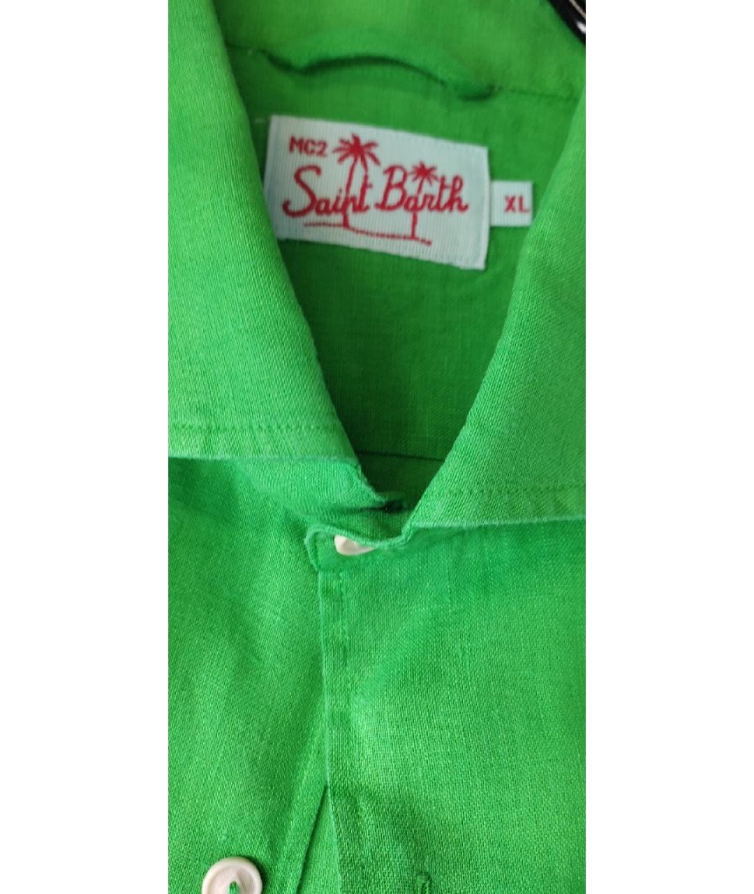 MC2 SAINT BARTH Зеленая льняная рубашка, фото 6