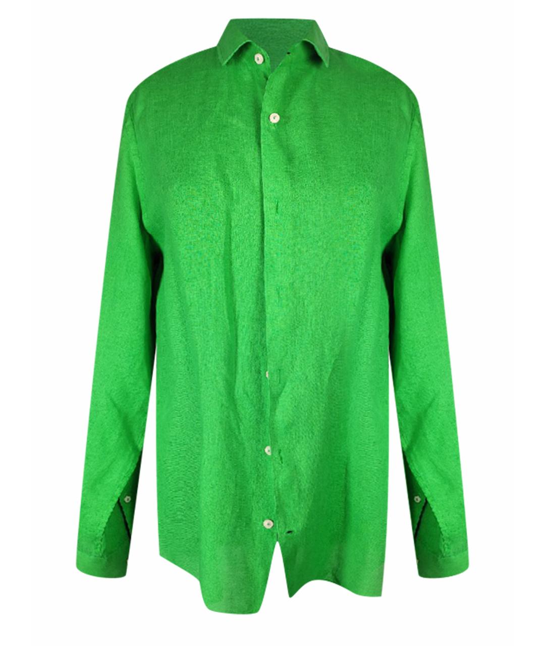 MC2 SAINT BARTH Зеленая льняная рубашка, фото 1